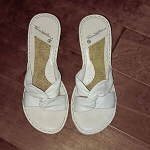 SALE! Womens Thom McAn White Wedge Sandels